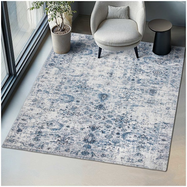 tectake Gulvtæppe Amara, kort luv - 200 x 274 cm 200 x 274 cm Blue