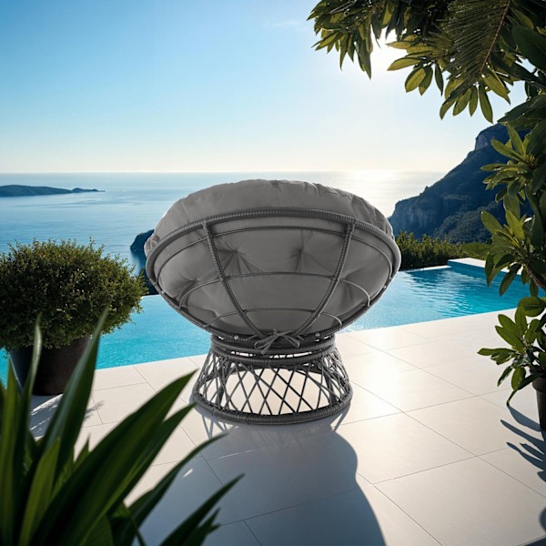 tectake Polyrattan havestol Gargano -  sort Black