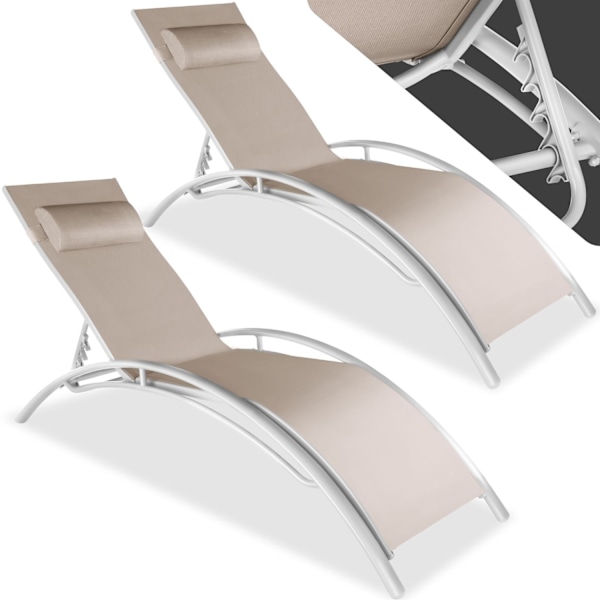 tectake 2 solsenge Alina -  beige Beige