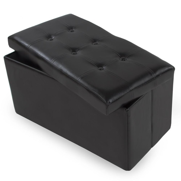tectake Foldbar puf med opbevaring 80x40x40cm -  sort Black