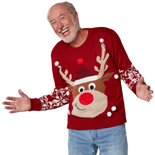 tectake Julesweater Rudolf Rensdyr Red XXL