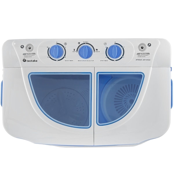 tectake Mini vaskemaskine med 4,5 kg. vask og 3,5 kg. centrifugering White