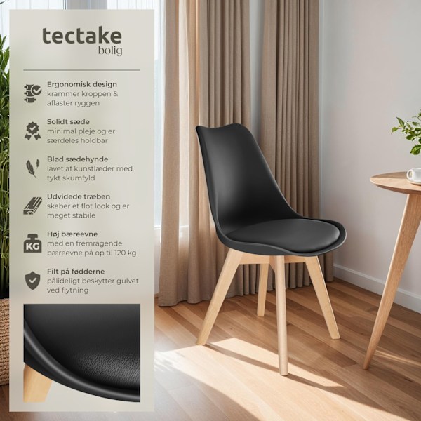 tectake Spisebordsstole Friederike -  sort Black
