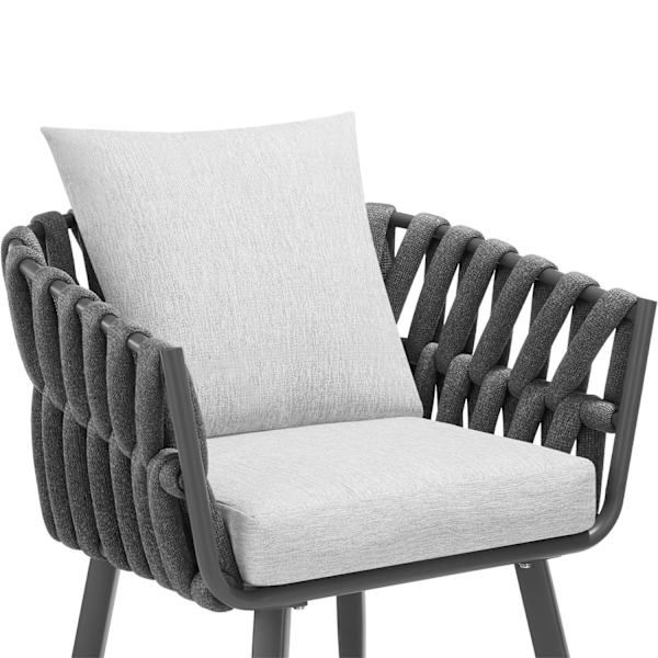 tectake Stol Lugano i reb-design med aluminiumsstel Graphite grey