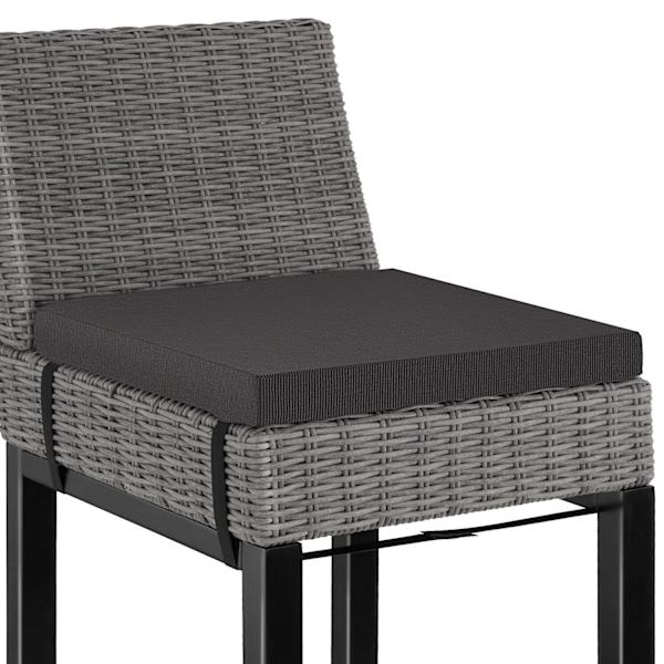 tectake Barstol Latinan i polyrattan -  grå Grey