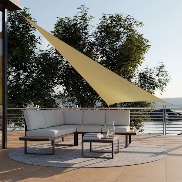 tectake Solsejl trekantet, beige - 400 x 400 x 400 cm 400 x 400 x 400 cm Beige