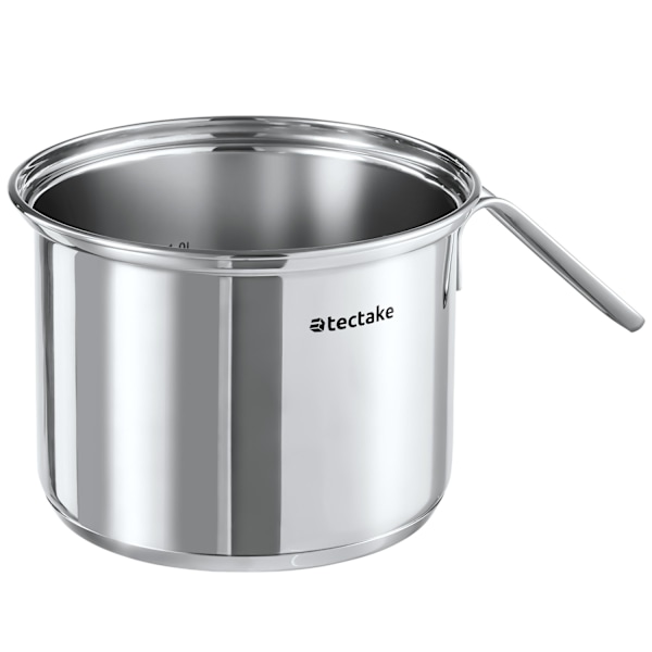 tectake Grydesæt Turin 15-dele, rustfrit stål, egnet til induktion Silver
