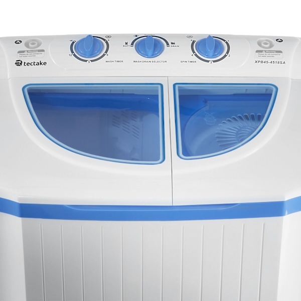tectake Mini vaskemaskine med 4,5 kg. vask og 3,5 kg. centrifugering White