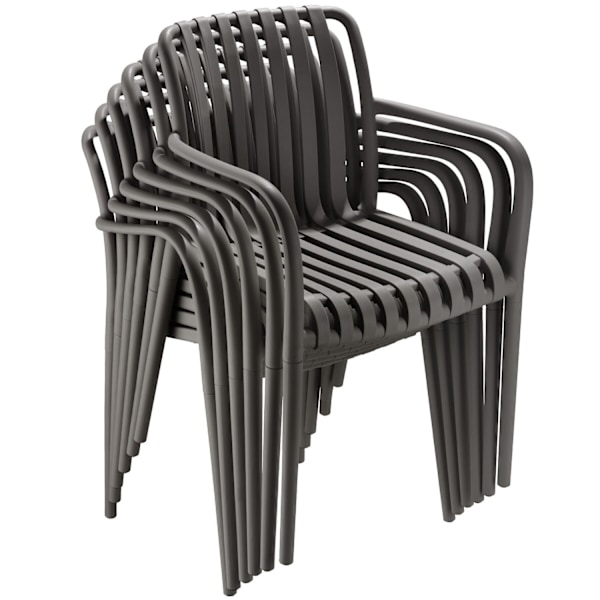 Havestole Alcudia, vejrbestandige, stabelbare - anthrazit,Sæt med 6 stk. Graphite grey