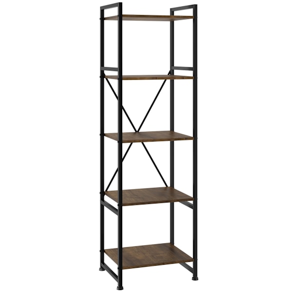 tectake Reol Manchester 47,5 x 34,5 x 151,5 cm -  Industrielt mørkt træ, rustikt Dark brown