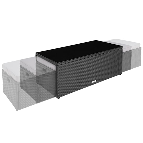 tectake Polyrattan loungesæt Bari - sort sort Black