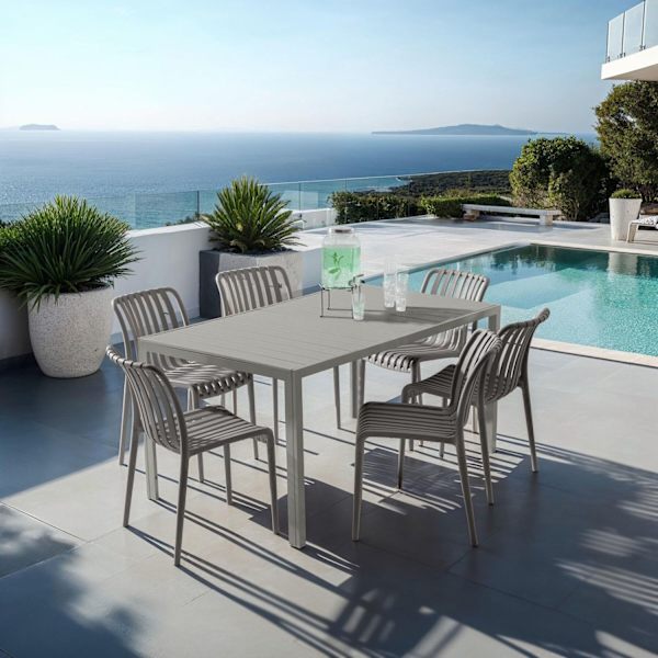 Havestole Alcudia, vejrbestandige, stabelbare - anthrazit,Sæt med 2 stk. Graphite grey