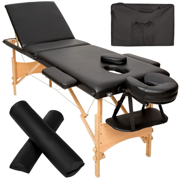 tectake 3-zoners massagebriks sæt Daniel med polstring, hjul og Black