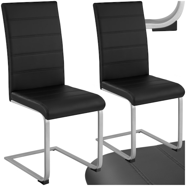 tectake Spisebordsstol Bettina, sæt -  sort Black
