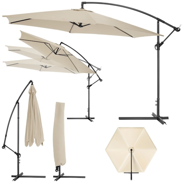 tectake Parasol 350cm -  beige Beige