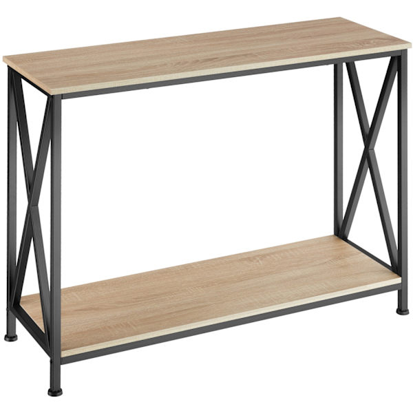 tectake Sidebord Tacoma 100x35x80,5cm -  Industrielt lyst træ, egetræ Sonoma Light brown