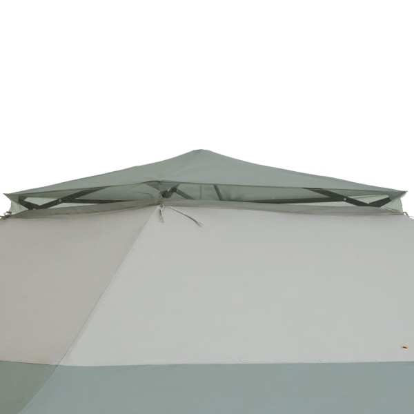 tectake Havepavillon Carabobo 3,64x3,64x2,94m -  lysegrå/mørkegr Light grey