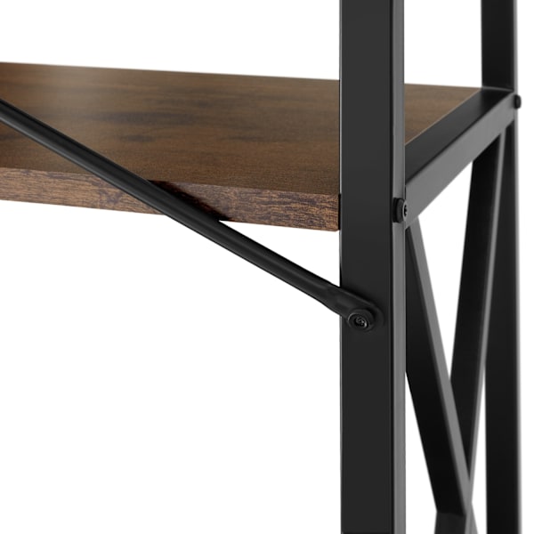 tectake Reol Barry 61,5x31,5x133,5cm -  Industrielt mørkt træ, rustikt Dark brown