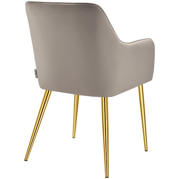 tectake Stol Avane, velour, polstret -  taupe taupe