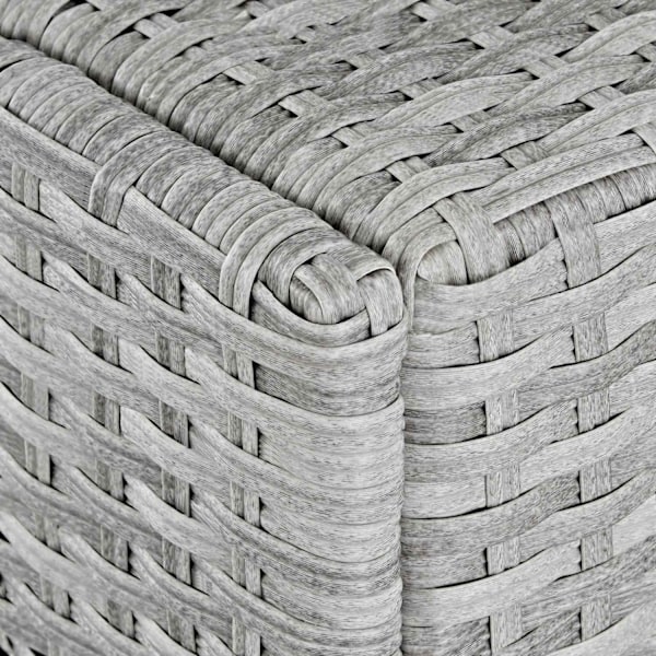 tectake Polyrattan solseng -  lysegrå/creme Light grey