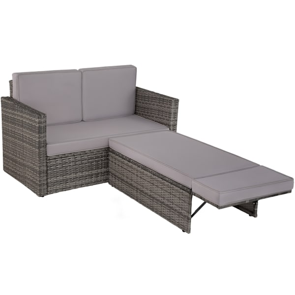 tectake Polyrattan havesofasæt Korfu -  grå Grey