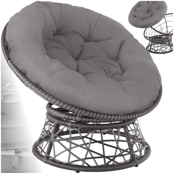 tectake Polyrattan havestol Gargano -  grå Grey