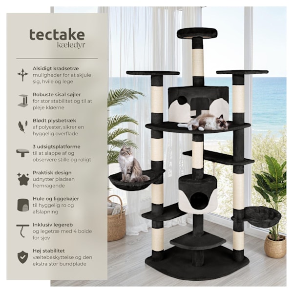 tectake Kradsetræ Nelly -  sort/hvid White
