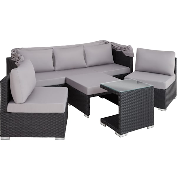 tectake Polyrattan loungesæt San Marino -  sort Black