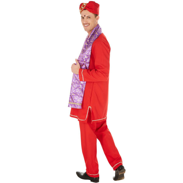 tectake Indisk kostume mand Red XXL