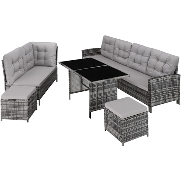 tectake Polyrattan havemøbelsæt Barletta -  grå Grey