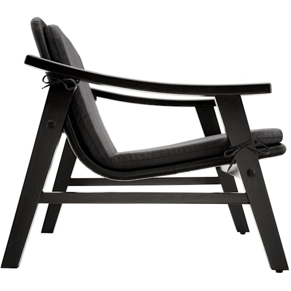 tectake Polyrattan havestol Treviso, træramme og polstring -  sort Black