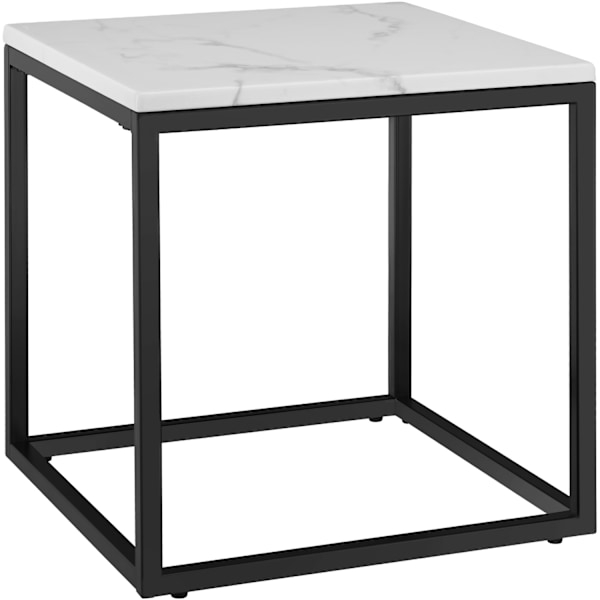 Marmor sidebord Alysia, kvadratisk - sort/hvid White