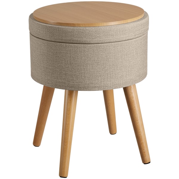 tectake Polstret skammel med opbevaring Yara -  sand Sand