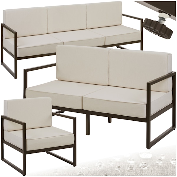 tectake Loungesæt Comosa til 6 personer, XXL-polstring Beige