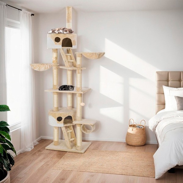 tectake Kradsetræ Hansi -  beige/hvid White