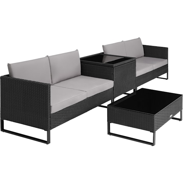 tectake Polyrattan loungesæt Ostuni -  sort Black