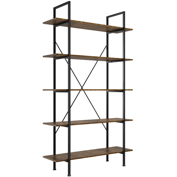 tectake Reol Glasgow 106 x 34,5 x 179,5 cm -  Industrielt mørkt træ, rustikt Dark brown