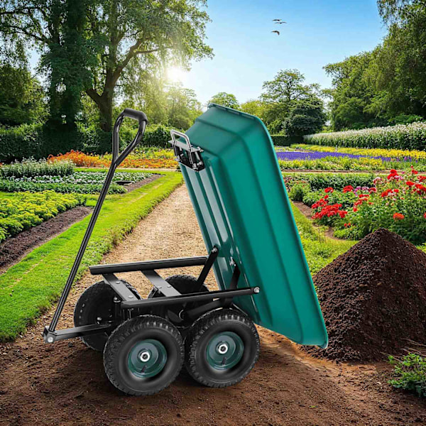 tectake Trækvogn Cubbi, bæreevne 120kg Green