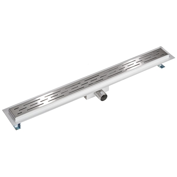 tectake Gulvafløb i rustfrit stål m. vandlås - 80 cm 80 cm Grey