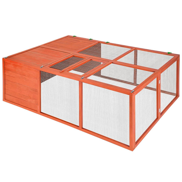 tectake Sammenklappeligt kaninbur Murphy 159x109x55cm -  brun Brown