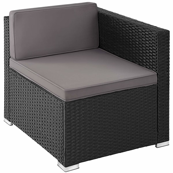 tectake Polyrattan loungesæt Lignano med 2 lænestole -  sort Black