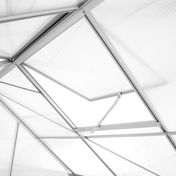 tectake Drivhus af aluminium, UV-bestandig, 185x375x195cm Transparent