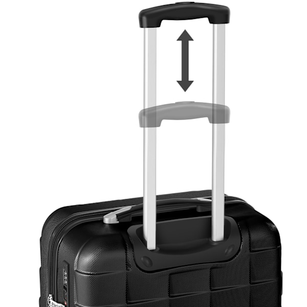 tectake Kuffertsæt 3-dele hardcase -  sort Black one size