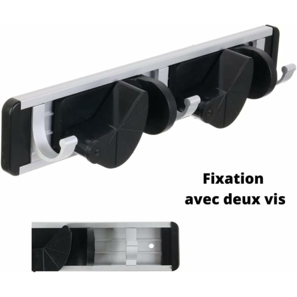 B2 Bøjleopgradering - 30 cm sort aluminiumsbøjleopbevaringsstativ