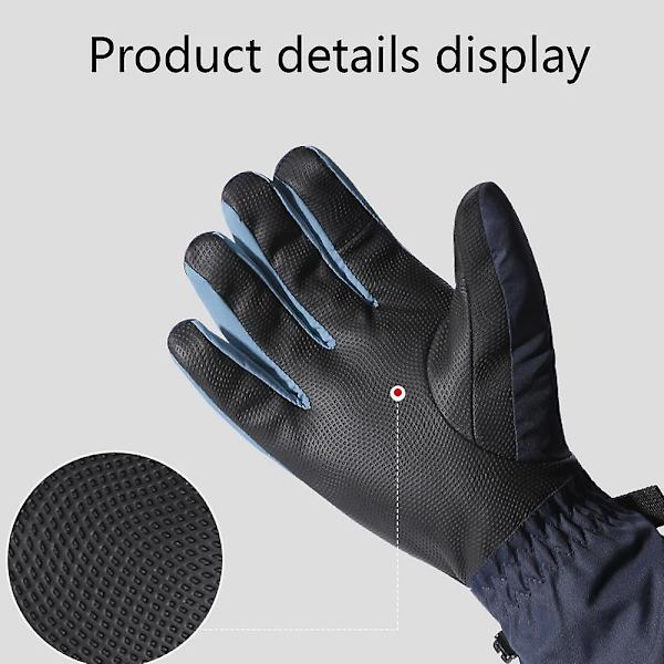 Vedenpitävät hiihto- ja lumihanskat, talven lämpimät kosketusnäytölliset hiihtohanskat miehille ja naisille M SK05 black and blue