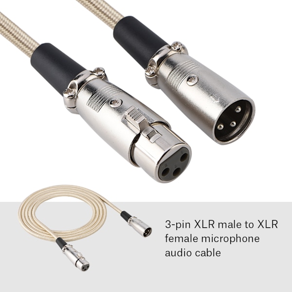 3-polet XLR Han til XLR Hun Mikrofonkabel - 3 Meter (9,8 Fod) Lydledning 3m