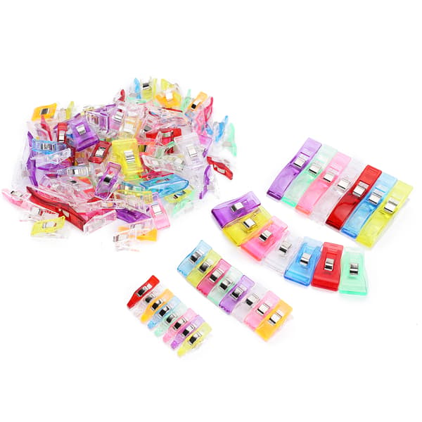 100 stk. farverige plastik quiltclips til DIY patchwork syning stofhåndværk