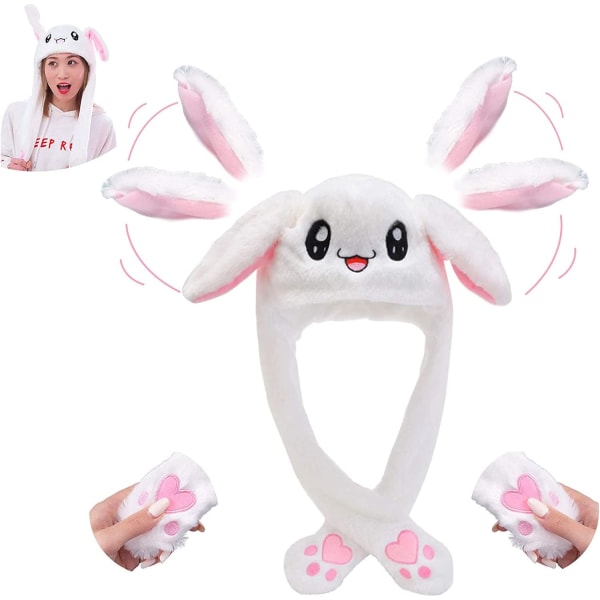 rolig hoppande kanin plysch mössa for kvinner tjejer, kan brukes som roliga påsk/halloween/jul hatt presenter