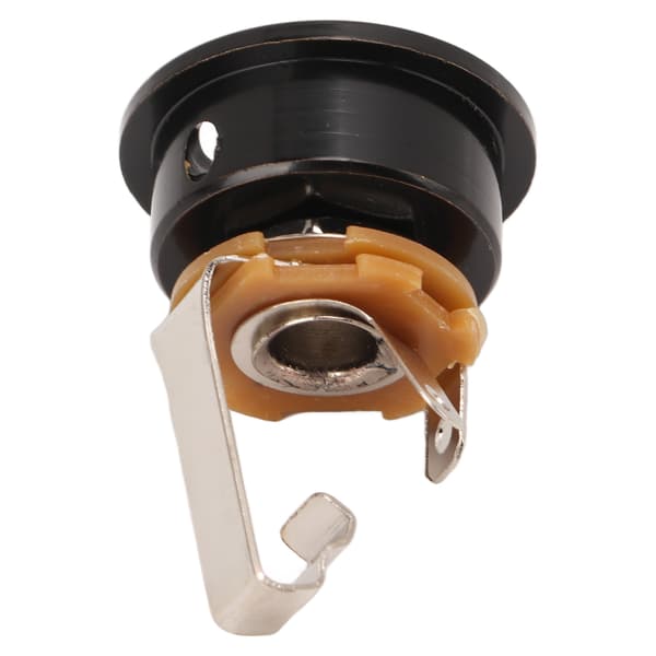 TL Elektrisk Guitar Stereo Output Jack Rund Metal Socket Sort
