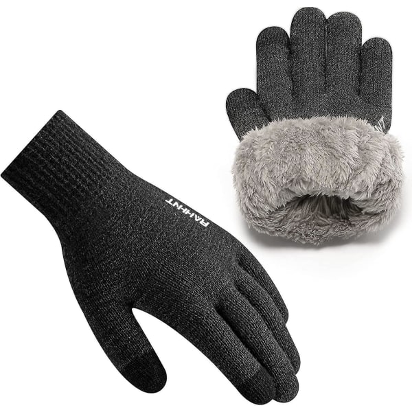 Thermal vinterhandskar för män Kvinnor Stickade handskar i ren ull med fleecefoder isolerad liner Håll handen varm present